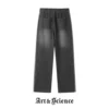 Back view of the side-striped dark grey trousers from Art and Science, illustrating the sleek silhouette and premium finish of these modern streetwear essentials.
