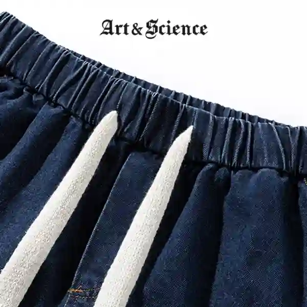 Hidden pocket detail on technical denim overshirt