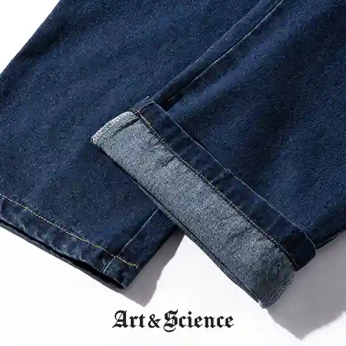 Cuff and sleeve reinforcement on denim overshirt